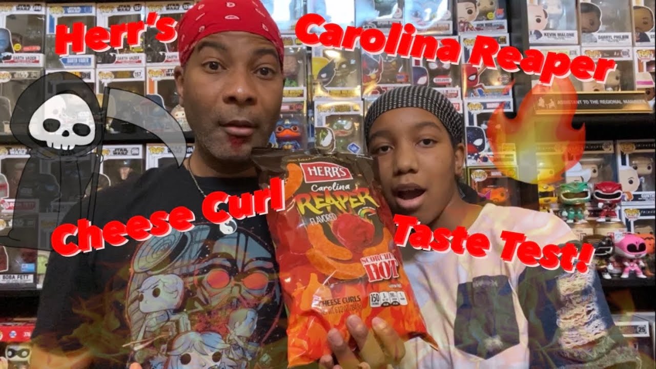 Herr’s Carolina Reaper cheese curl taste test.