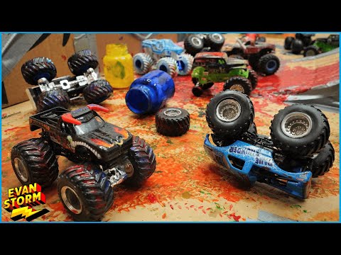 Monster Truck Monday Play at Home DIY Box Fort Monster Jam Arena Paint Battle