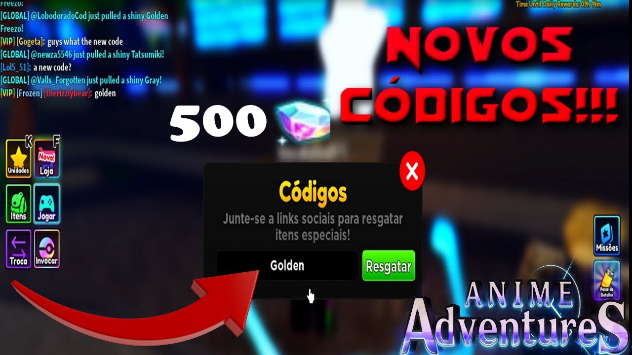 Novos Códigos Da Nova Atualização Do Anime Adventures!!! - YouTube
