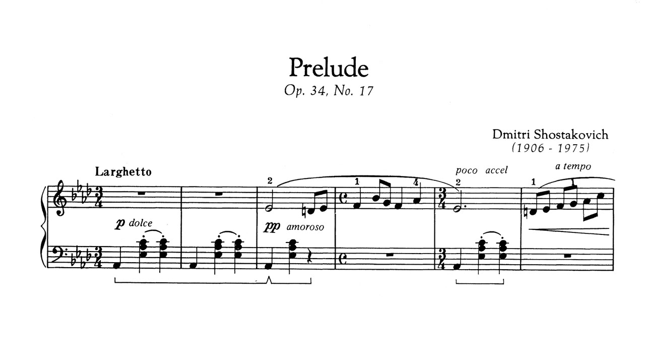 SHOSTAKOVICH - op.34 no.17 - Prelude / Прелюдия (sheet)