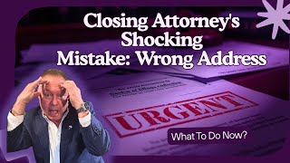 Closing Attorney’s Shocking Mistake: Wrong Address on Docs—What To Do Now?