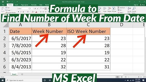 How To Find Week Number From Date in MS Excel | How to Find Week number and ISO Week Number in Excel
