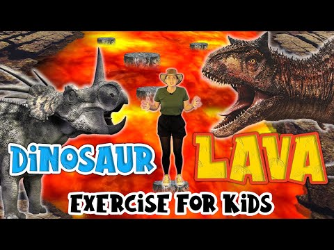 Dinosaur Exercise for Kids 2 | The Floor is Lava | Home Workout for Children