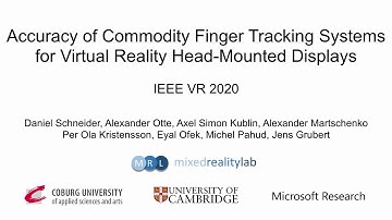 Accuracy of Commodity Finger Tracking Systems for Virtual Reality Head-Mounted Displays