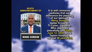 Wang Sonson ~ Short Obituary