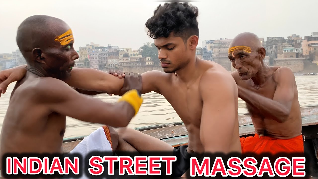 Old-School Indian Street Barber Body Massage |Pure Relaxation | ASMR Massage by  Chamunda Brothers 