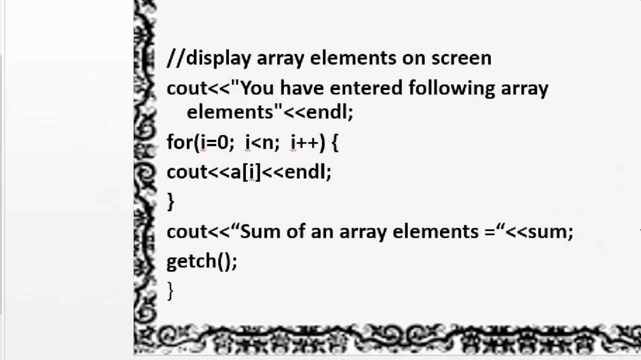 Example of array: Sum of an array elements - YouTube