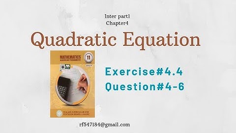 Exercise#4.4/Question#4+5+6 application of quadratic equation @learningpoint4132