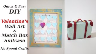Mini 3D Matchbox Suitcase DIY & Neutral Hearts Valentine's Day Wall Decor DIY