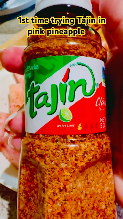 First time trying TAJIN w/ pink pineapple #shorts #asmr #tajin #seasoning #viral #sweet #lime #salt