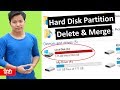 How to Delete Hard Disk Partition | Merge Partition | Increase Partition Size kaise kare in hindi