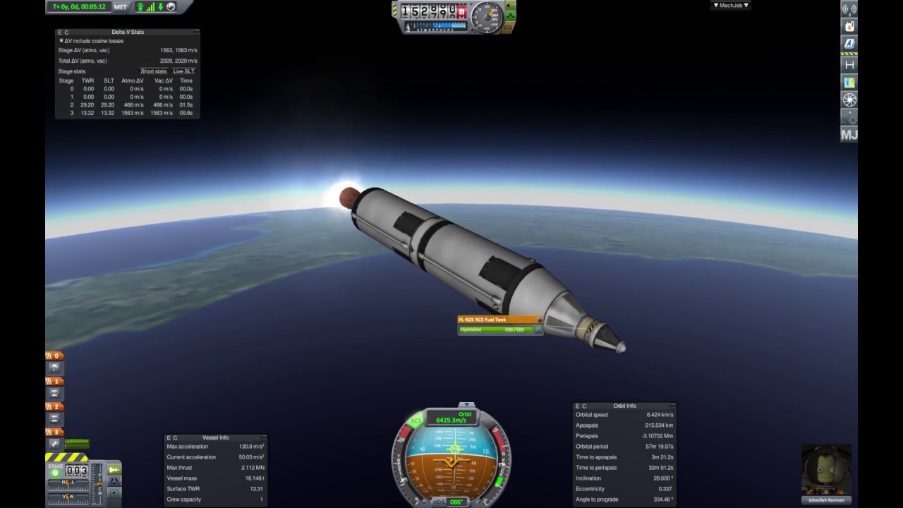 KSP RSS Earth SSTO KSP 1.2.2 with Real Fuels YouTube