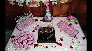 2021حلوة عيد ميلاد مع مملحات و حلويات بسيطة و بدون تكلفة بريستيج  Joyeux anniversaire ma fille Warda