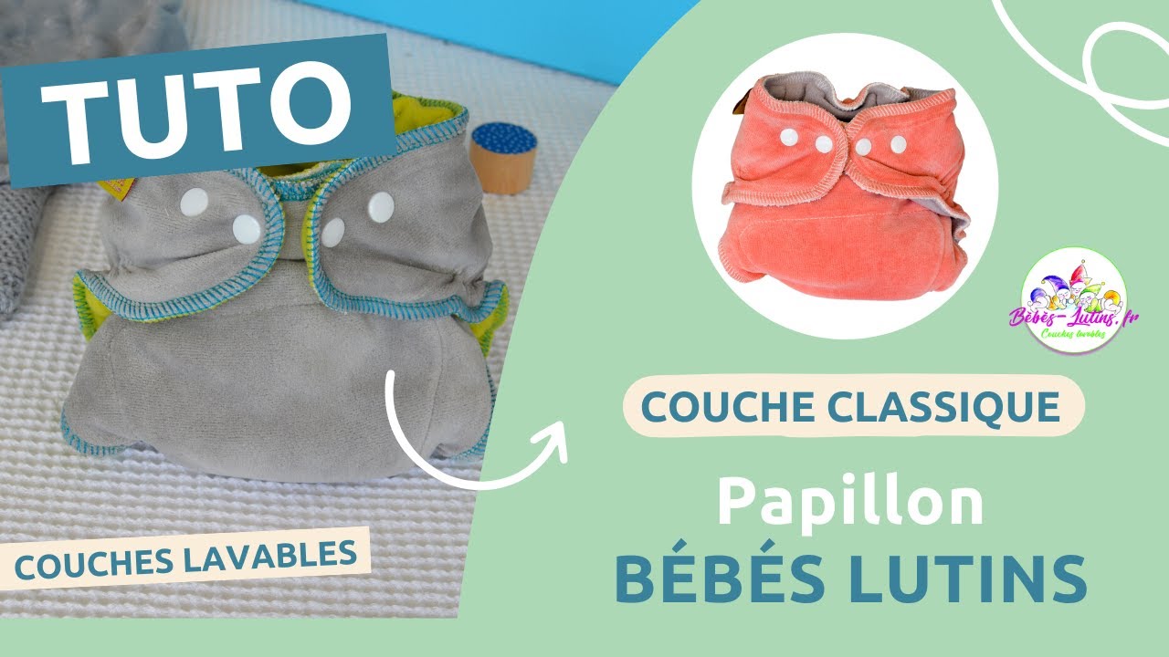 COUCHES LAVABLES Couche classique Papillon BÉBÉS LUTINS [couche nuit