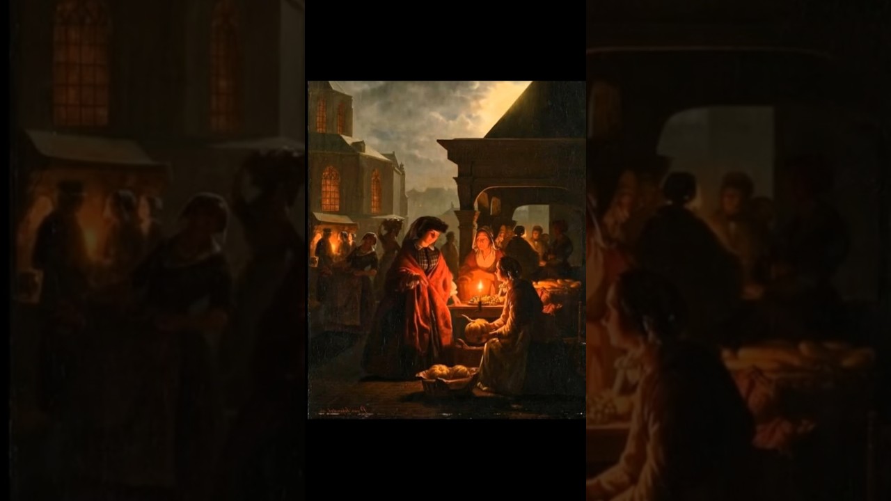 A 1861 Groenmarkt in The Hague at Night Comes to Life | A Petrus van Schendel Masterpiece in Motion.