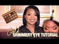 Chit Chat Gold Smokey Eye and Red Lip Tutorial (Dark Skin) | The Tessa Stewart