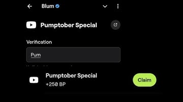 Pumptober Special Video Code | Blum Today Verification Keyword Pumptober Special | blum verify code