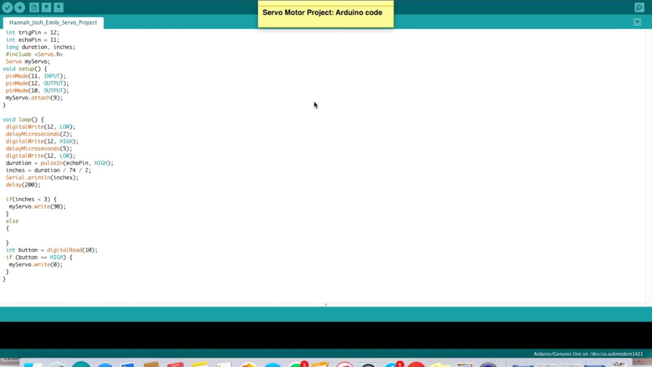 program servo motor arduino