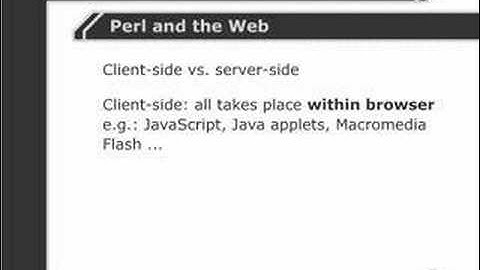 Perl Tutorials -Part 2- Perl and the Web