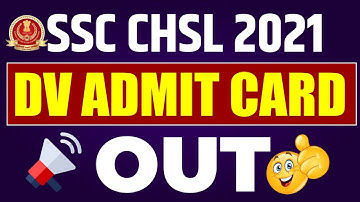 SSC CHSL 2021 | DV ADMIT CARD OUT | @KD_LIVE @railwaykdlive
