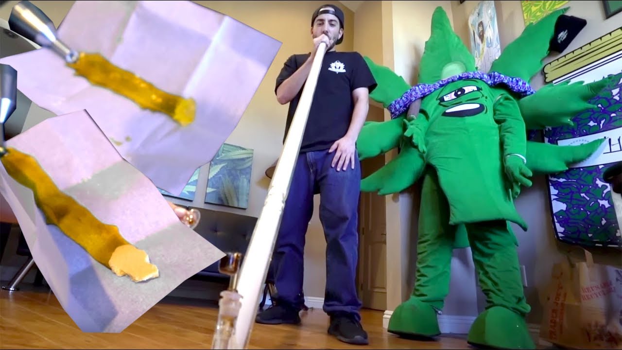 CRAZY DAB SESH!!! HUGE 6 FOOT BONG DABS!