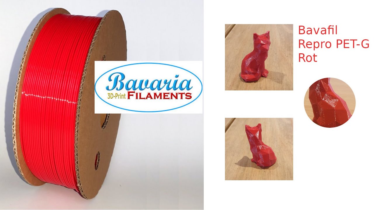 Filamenttest Bavafil PET-G Repro Rot