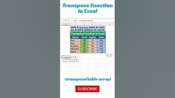 How to Use TRANSPOSE Function in Excel | Convert Rows to Columns Easily #excelfunction