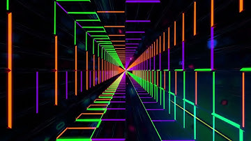 VFX Neon Wireframe Tunnel - Video Loop Background HD - VJ Loop - No Copyright Royalty Free