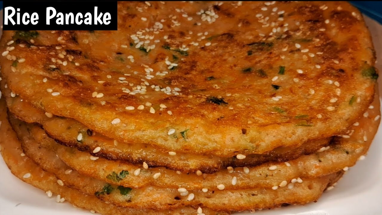 Easy Rice Pancake Recipe Crispy and Fluffy Pancake YouTube
