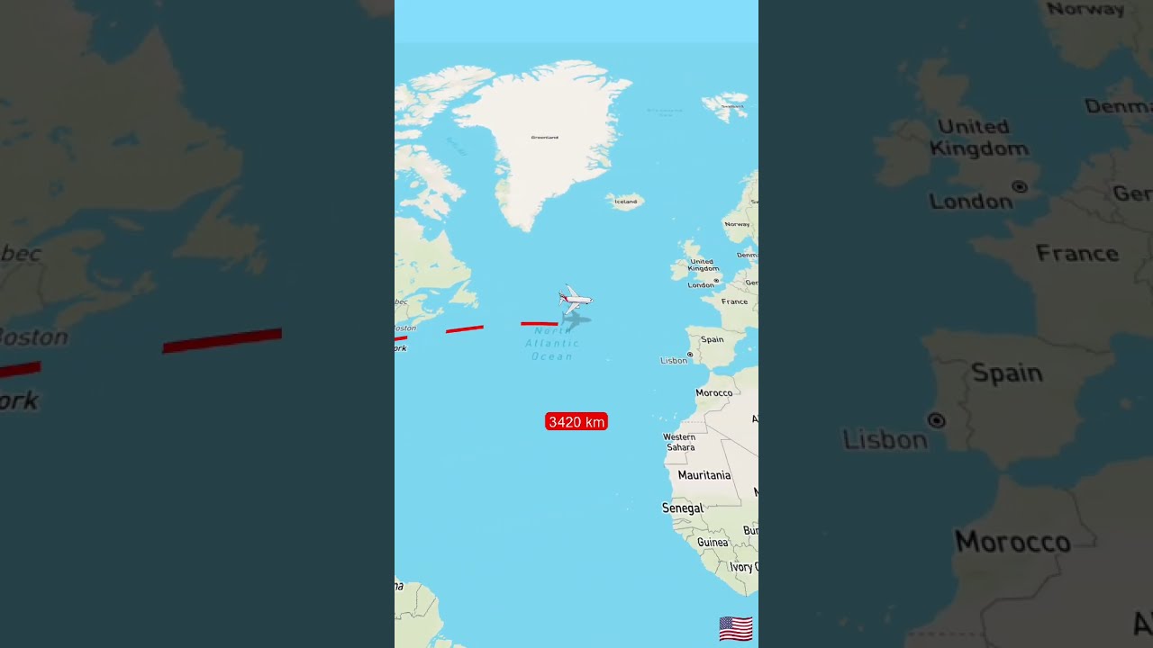 Distance between New York USA to Paris France #moscowregion #automobile #ukrainerussiaborder