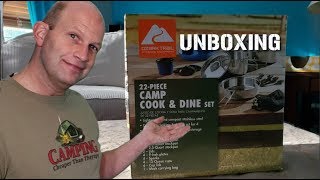 Ozark Trail 22-Piece Camp Cook and Dine Set - Unboxing