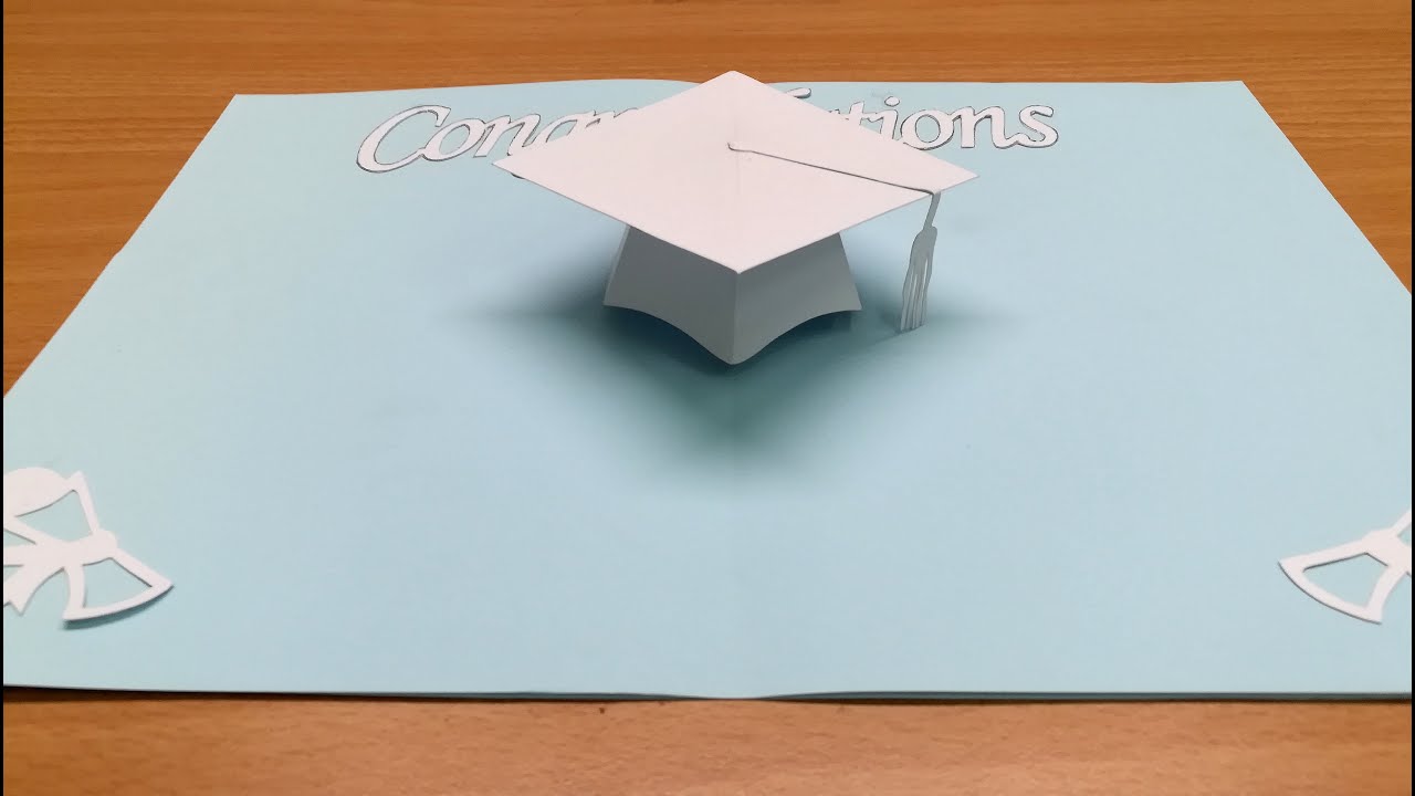 223d Graduation card｜pop up card｜Paper craft art｜Paper cutting｜Kirigami｜223d畢業卡片 With Graduation Pop Up Card Template