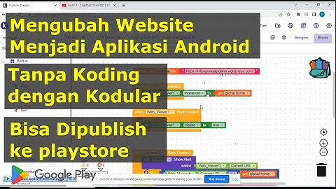 Cara mengubah Website Menjadi Aplikasi Android Webview dengan Kodular