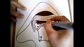 ren kylo wars star draw como dibujar step