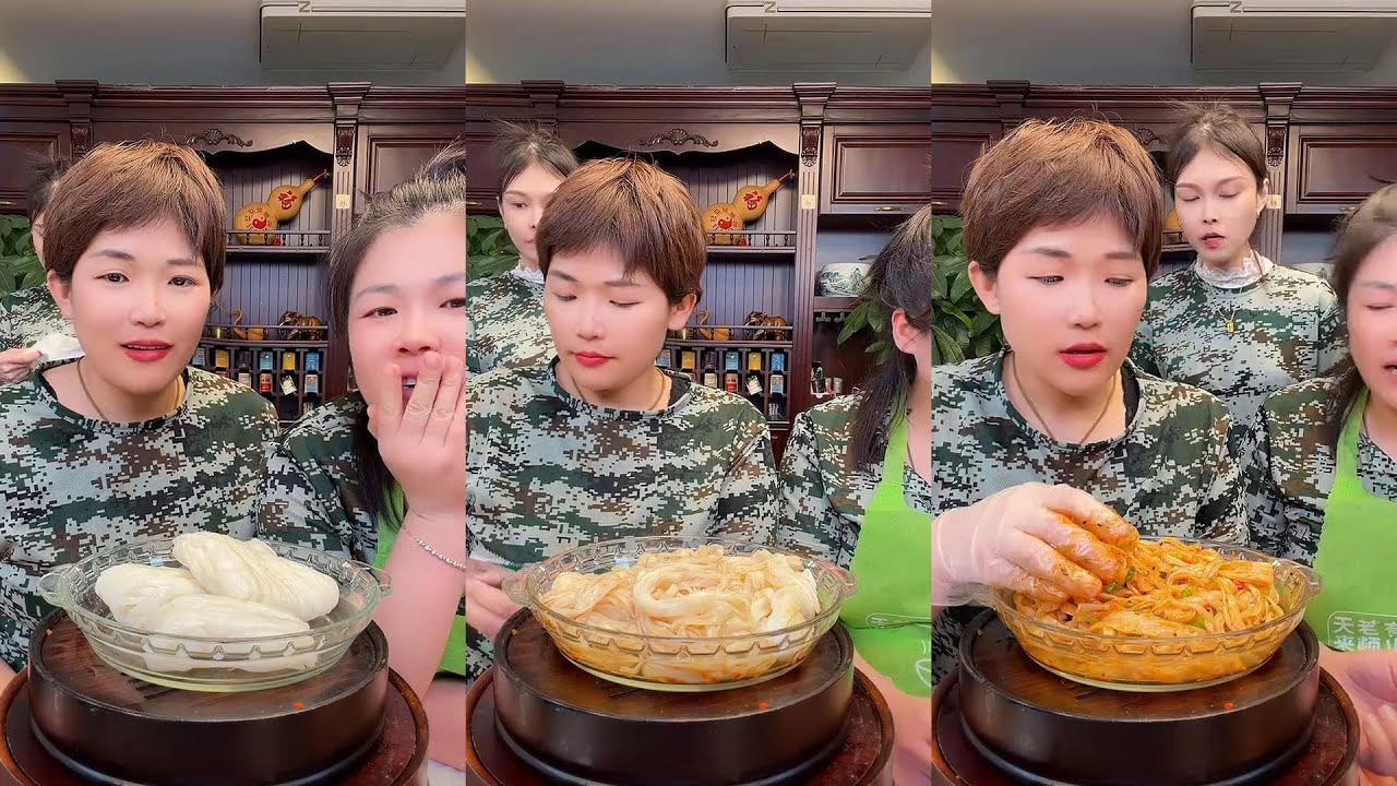 ASMR Chinese food eating show Mukbang。라드 먹기  족발  쇠고기 위 철저히 요리。ラードを食べる。煮肉  吃猪油。把子肉  101221 696