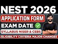 NEST 2026 EXAM DATE & Application form✅ | REGISTRATION |NISER & CEBS Admission 2026 #niser #cebs