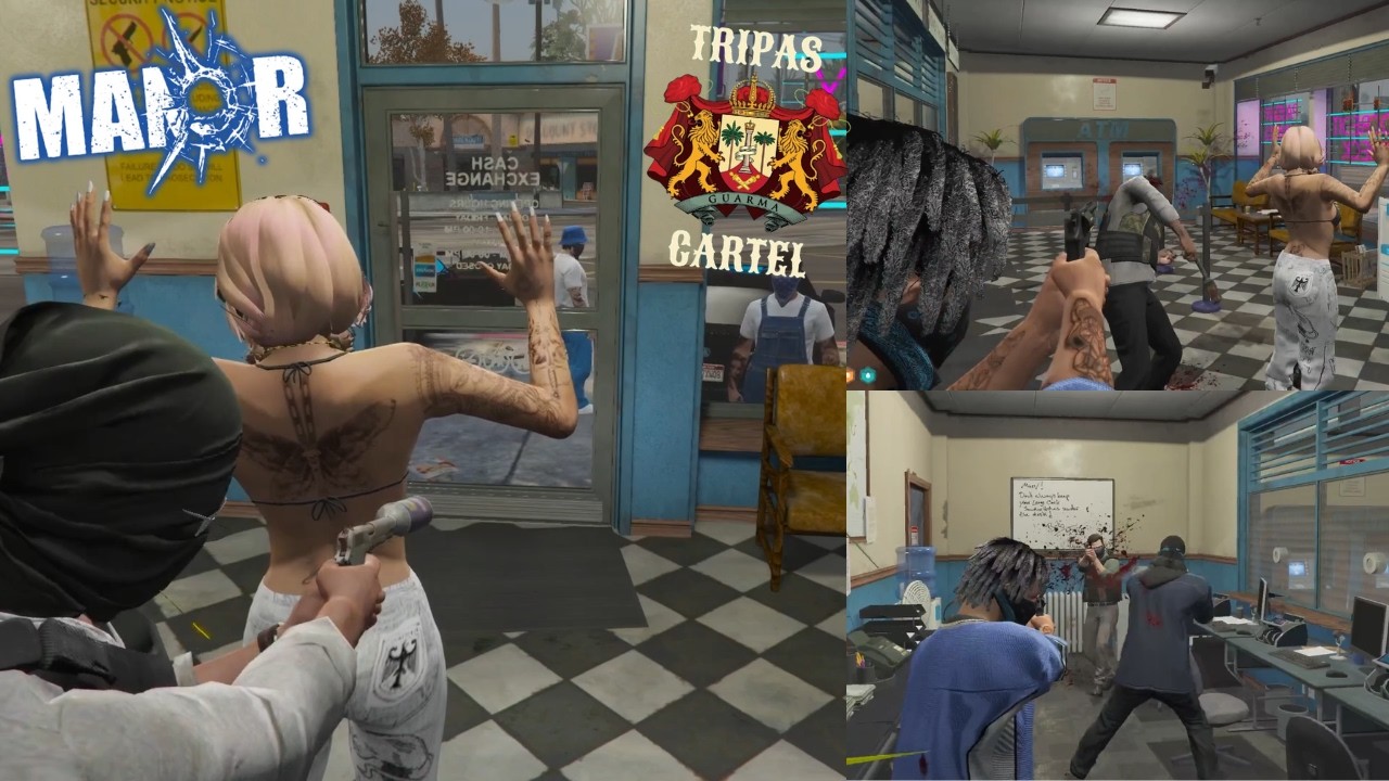 В поместье подъезжают после того, как Трипас взял Мэй в заложники после того, как она со скандало...