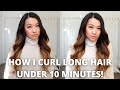 HOW I CURL MY HAIR IN UNDER 10 MINUTES | Easy &amp; Fast Long Asian Hair Tutorial