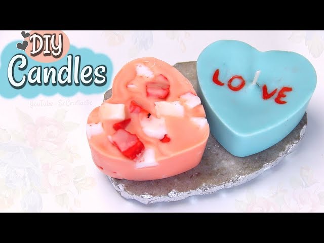 Valentines Day, heart-shaped candles and, Stock Video