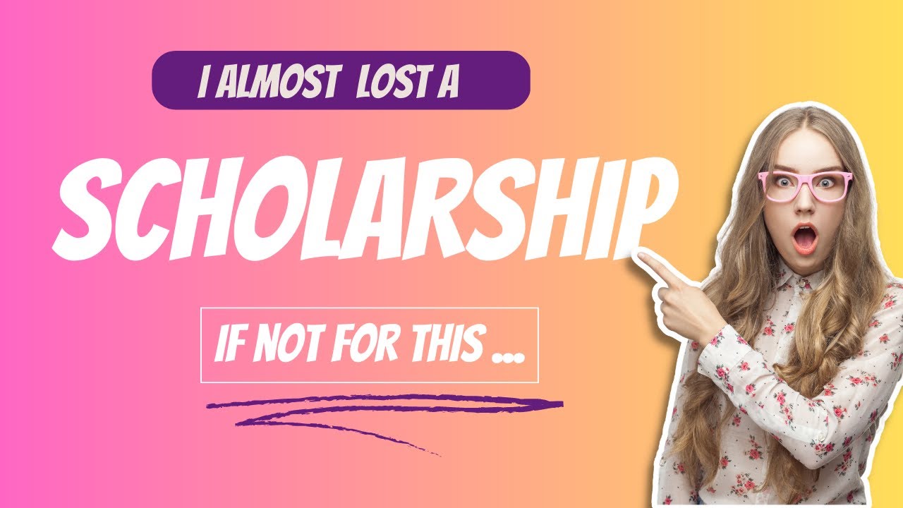 I almost Lost a Scholarship If not for this... - YouTube
