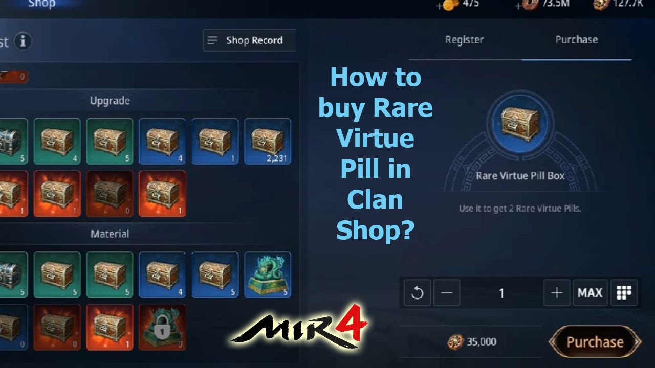 How to Buy Rare Virtue Pill in the Clan Shop? (MIR4)