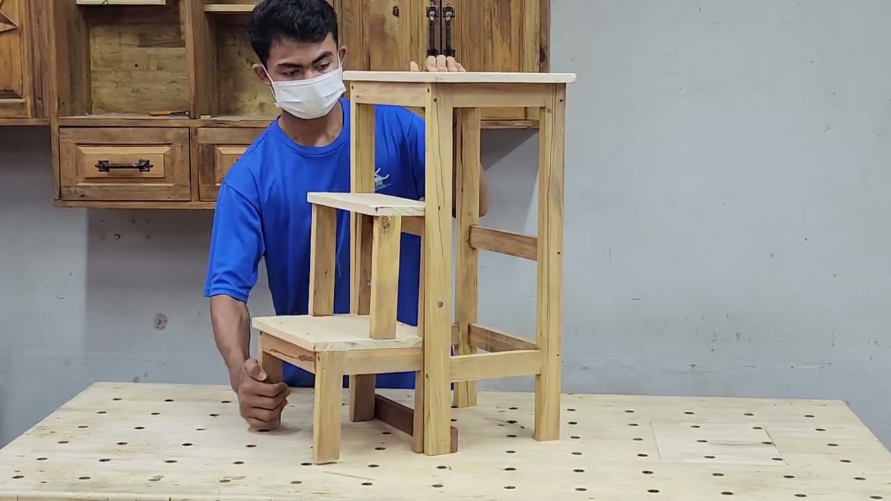 Awesome Craftworker Making Foldable Stool-Step