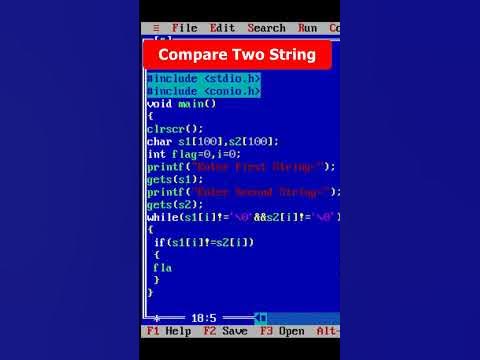 compare two strings in C Part 32 | C Programming #shorts #coding - YouTube