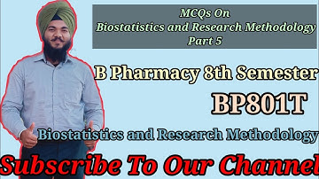 MCQs On Biostastistics And Research Methodology Part 5