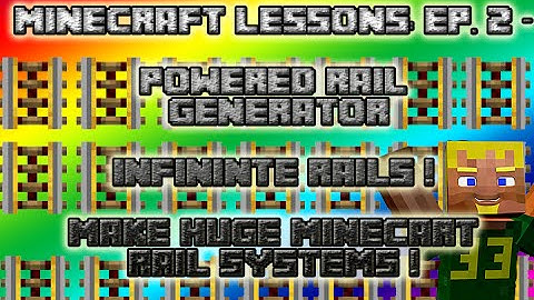 Minecraft Lessons - Ep. 2 - Powered Rail Generator - Infinite rails ! giant rail stations (XBOX One)