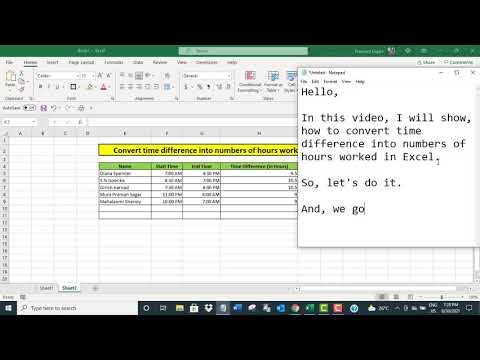 एक्सेल में काम किए गए घंटों की संख्या में समय अंतर को परिवर्तित करें