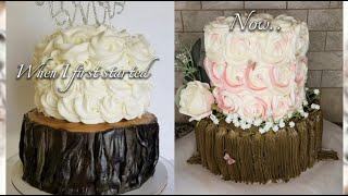 Simple civil Wedding Cake Design Redo #cakemakeover #cakedecorating