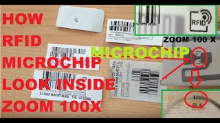 Barcode RFID - How electronic barcode security microchip look inside 100x zoom screenshot 4