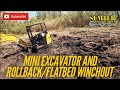 Mini Excavator and Rollback/ Flatbed Winchout