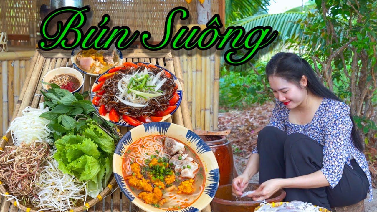 Đặc Sản Trà Vinh “ Bún Suông Tôm” ll Mực Chưng Tương Đậu Nành Nhà Làm
